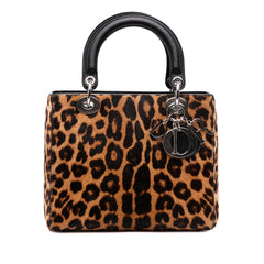 Medium Pony Hair Leopard Print Lady Dior