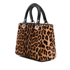 Medium Pony Hair Leopard Print Lady Dior