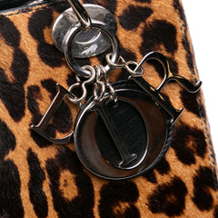 Medium Pony Hair Leopard Print Lady Dior
