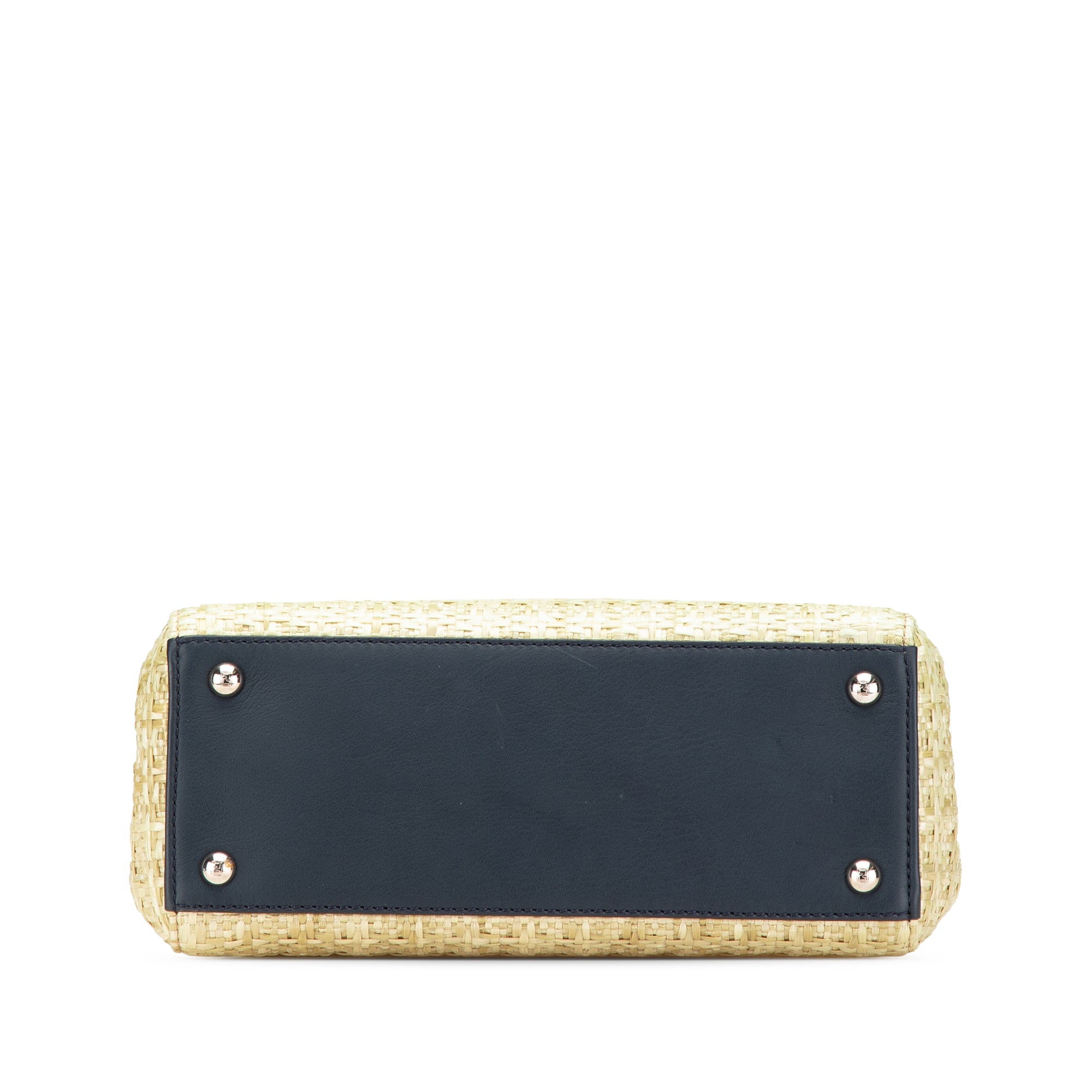 Small Woven Raffia Vitello Regular 2Jours Satchel