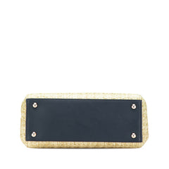 Small Woven Raffia Vitello Regular 2Jours Satchel