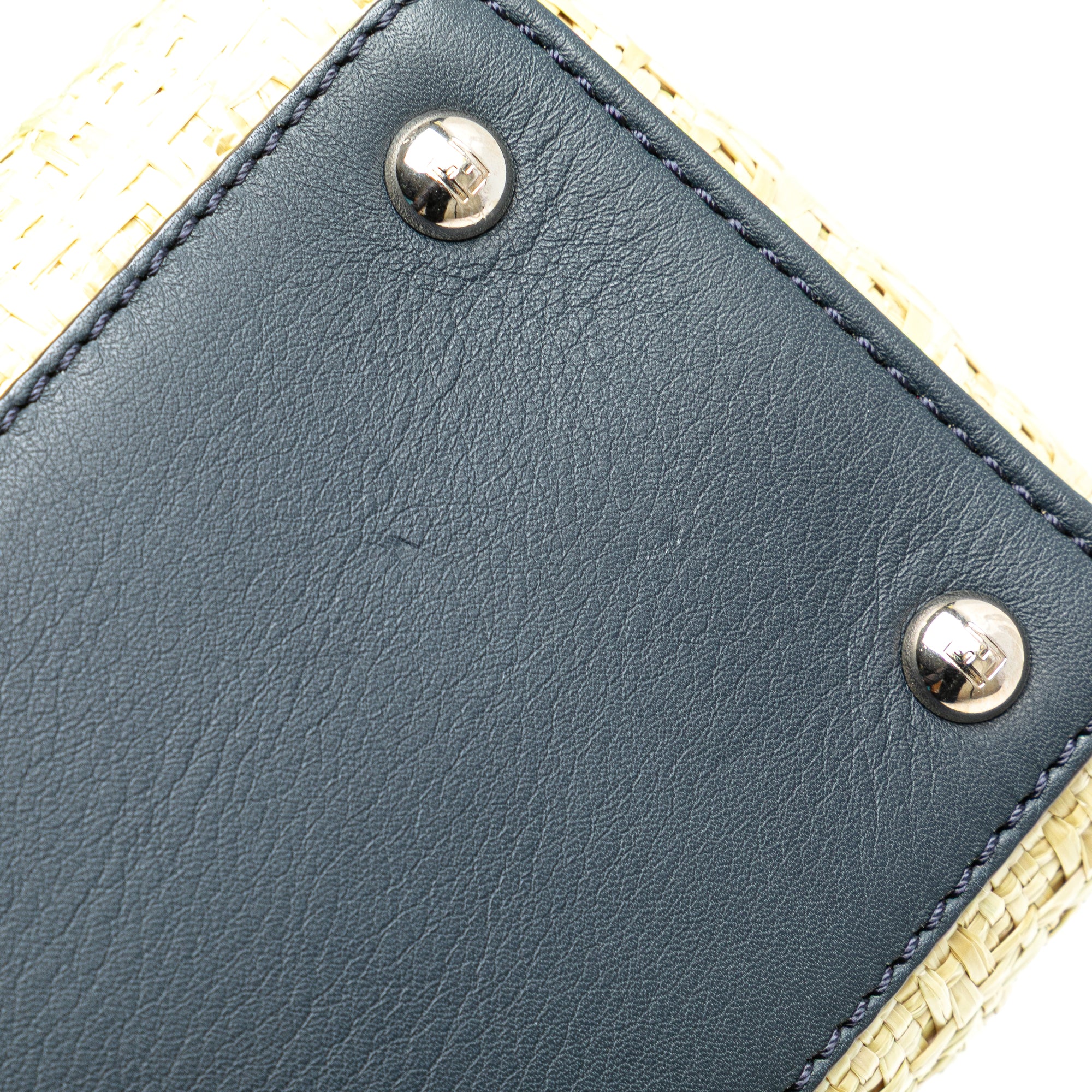 Small Woven Raffia Vitello Regular 2Jours Satchel