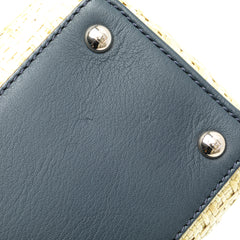 Small Woven Raffia Vitello Regular 2Jours Satchel