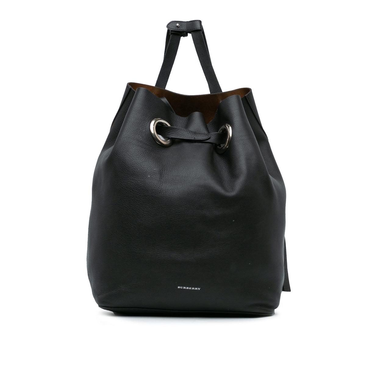 Small Leather Grommet Drawstring Backpack