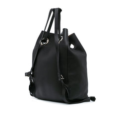 Small Leather Grommet Drawstring Backpack