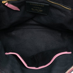 Small Leather Trimmed House Check Canvas Bridle Orchard Satchel