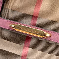 Small Leather Trimmed House Check Canvas Bridle Orchard Satchel