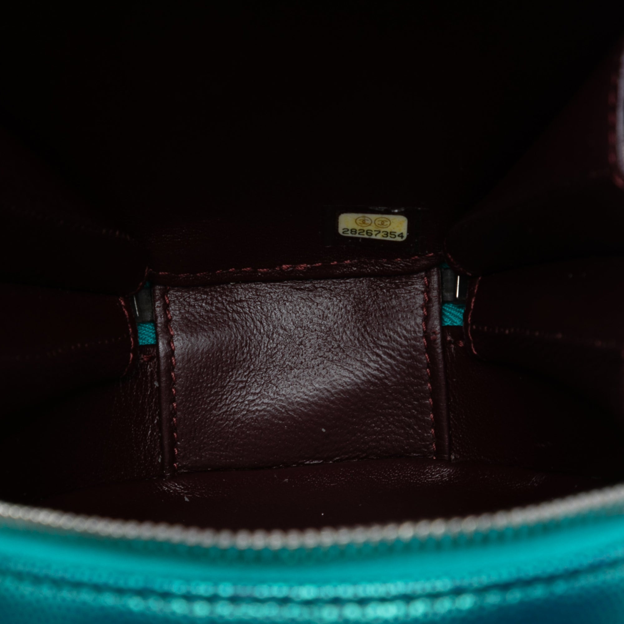 Quilted Metallic Caviar Rainbow Hardware Oval Camera Bag