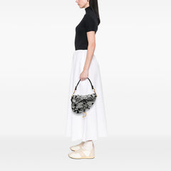 Canvas Embroidered Ornamental Cornely Saddle Bag