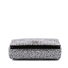 Mini Crystal Embellished Satin Chain Crossbody