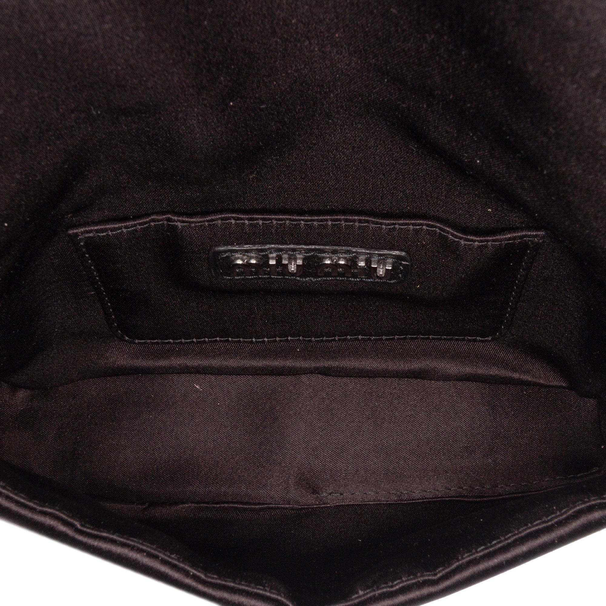 Mini Crystal Embellished Satin Chain Crossbody