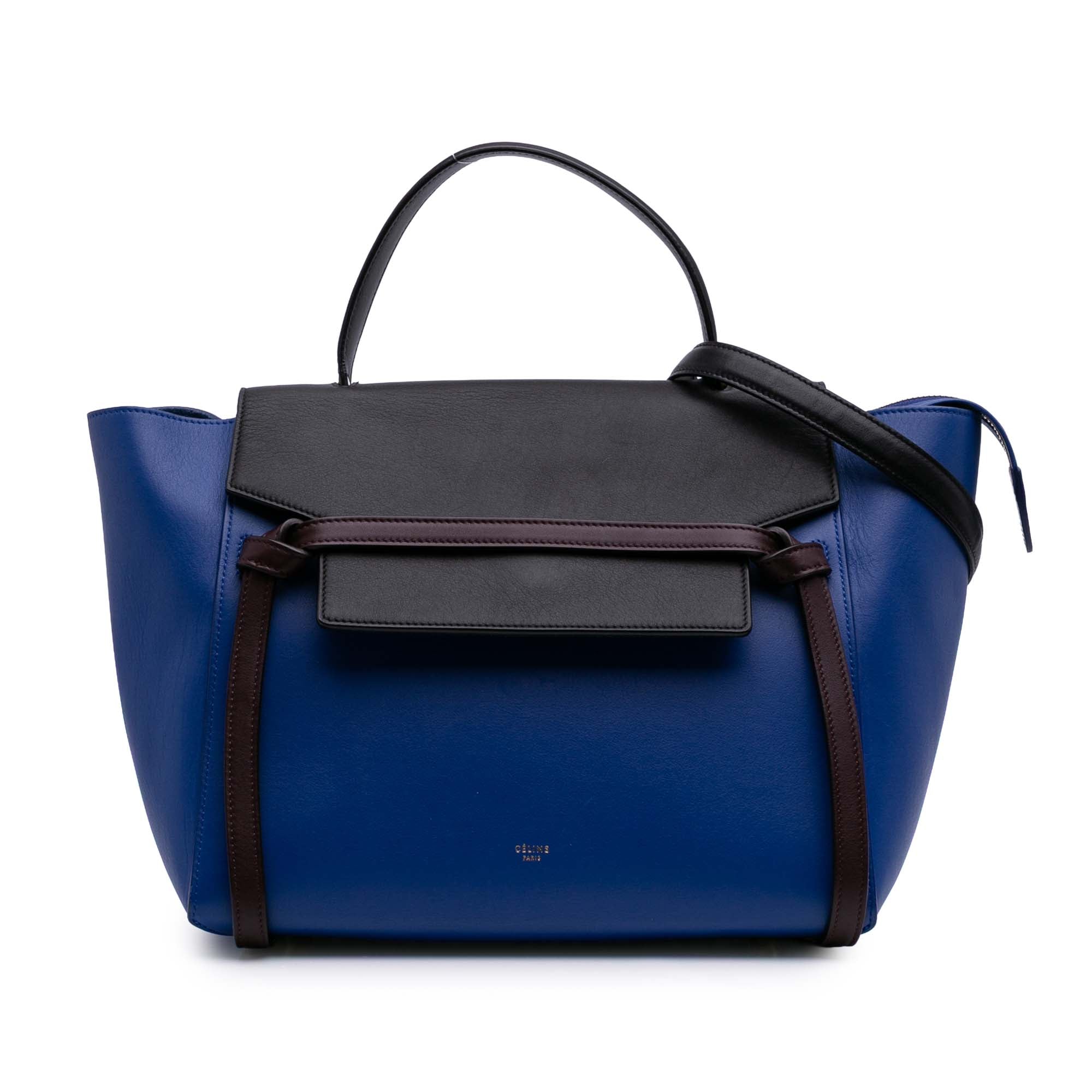 Mini Bicolor Grained Calfskin Belt Bag