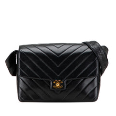 CC Chevron Lambskin Flap