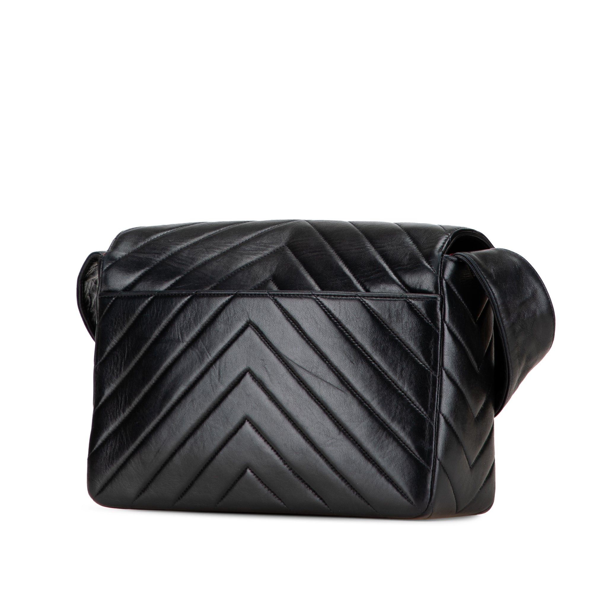CC Chevron Lambskin Flap
