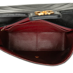 CC Chevron Lambskin Flap