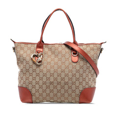 GG Canvas Heart Bit Satchel