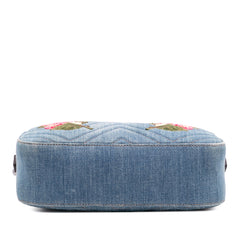 Small GG Marmont Embroidered Matelasse Denim Crossbody