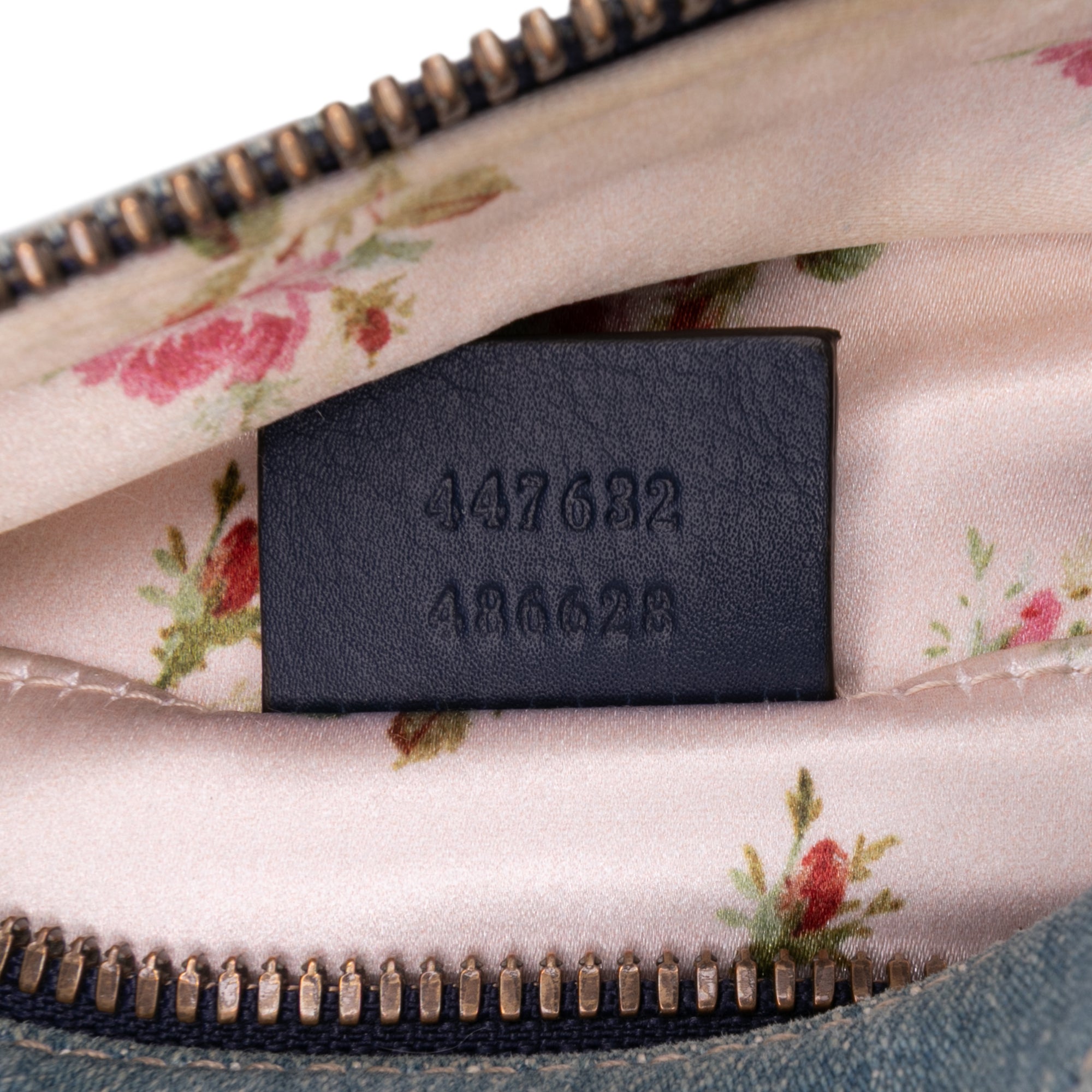 Small GG Marmont Embroidered Matelasse Denim Crossbody
