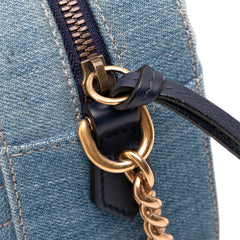 Small GG Marmont Embroidered Matelasse Denim Crossbody