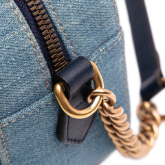 Small GG Marmont Embroidered Matelasse Denim Crossbody
