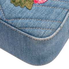 Small GG Marmont Embroidered Matelasse Denim Crossbody