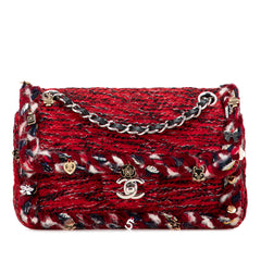 Small Classic Tweed Charm Double Flap
