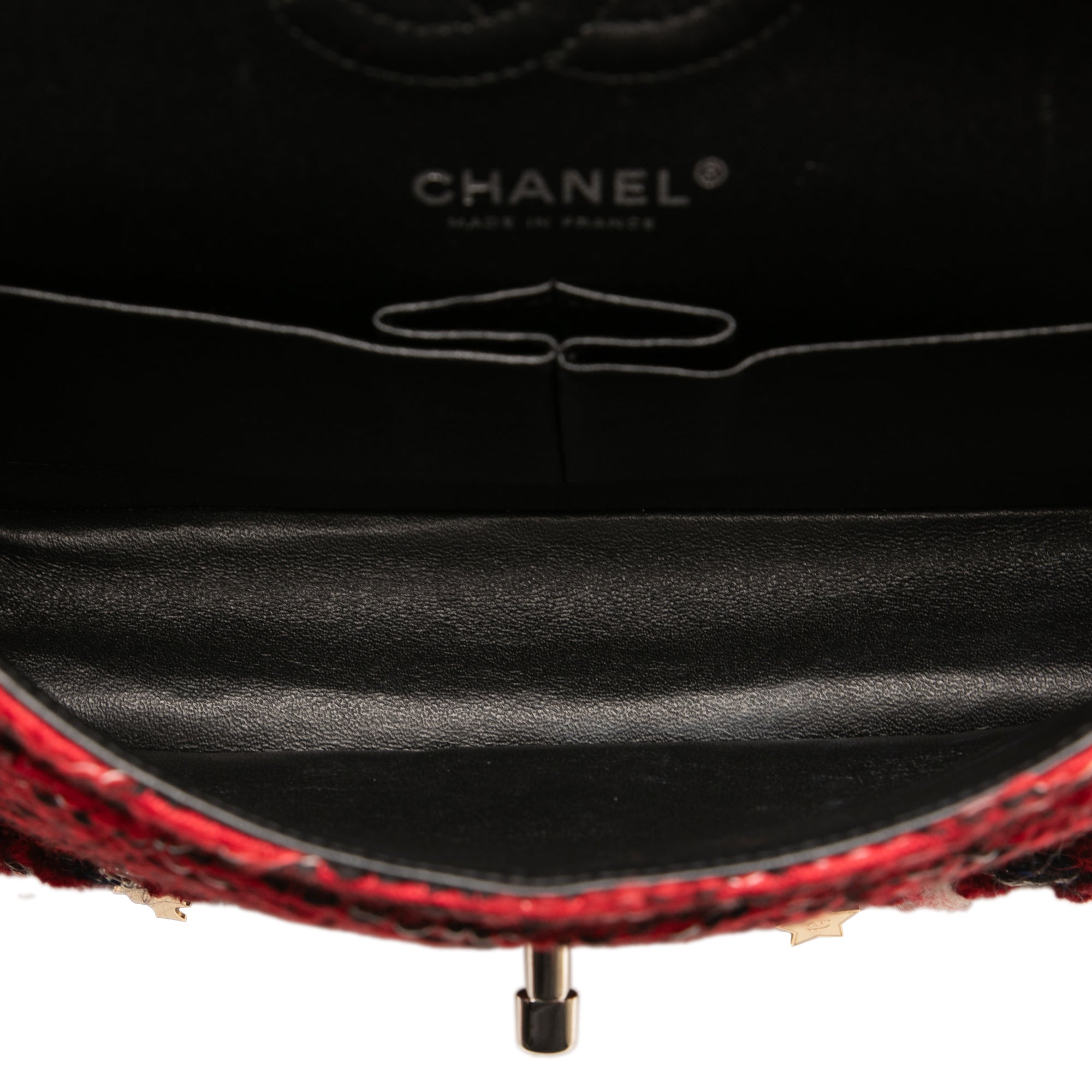 Small Classic Tweed Charm Double Flap