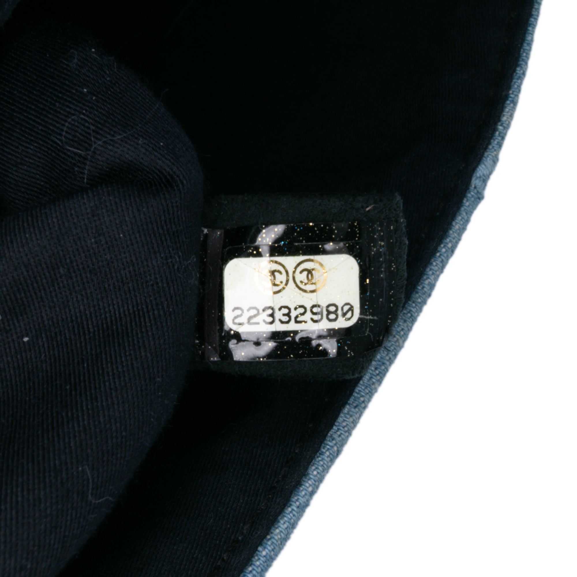 Medium Embroidered Denim Perfume Bottle Single Flap