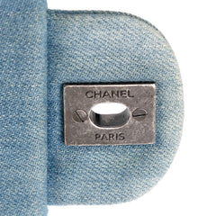 Medium Embroidered Denim Perfume Bottle Single Flap