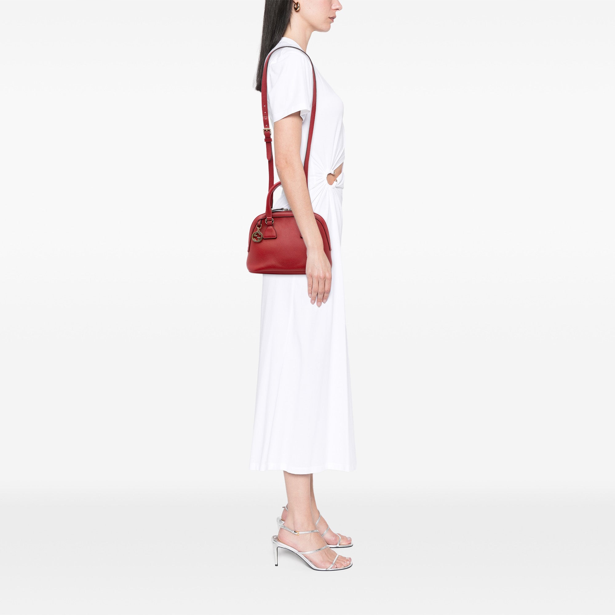 Mini Leather GG Charm Dome Satchel