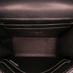 CC Quilted Iridescent Lambskin Top Handle Flap Clutch With Chain