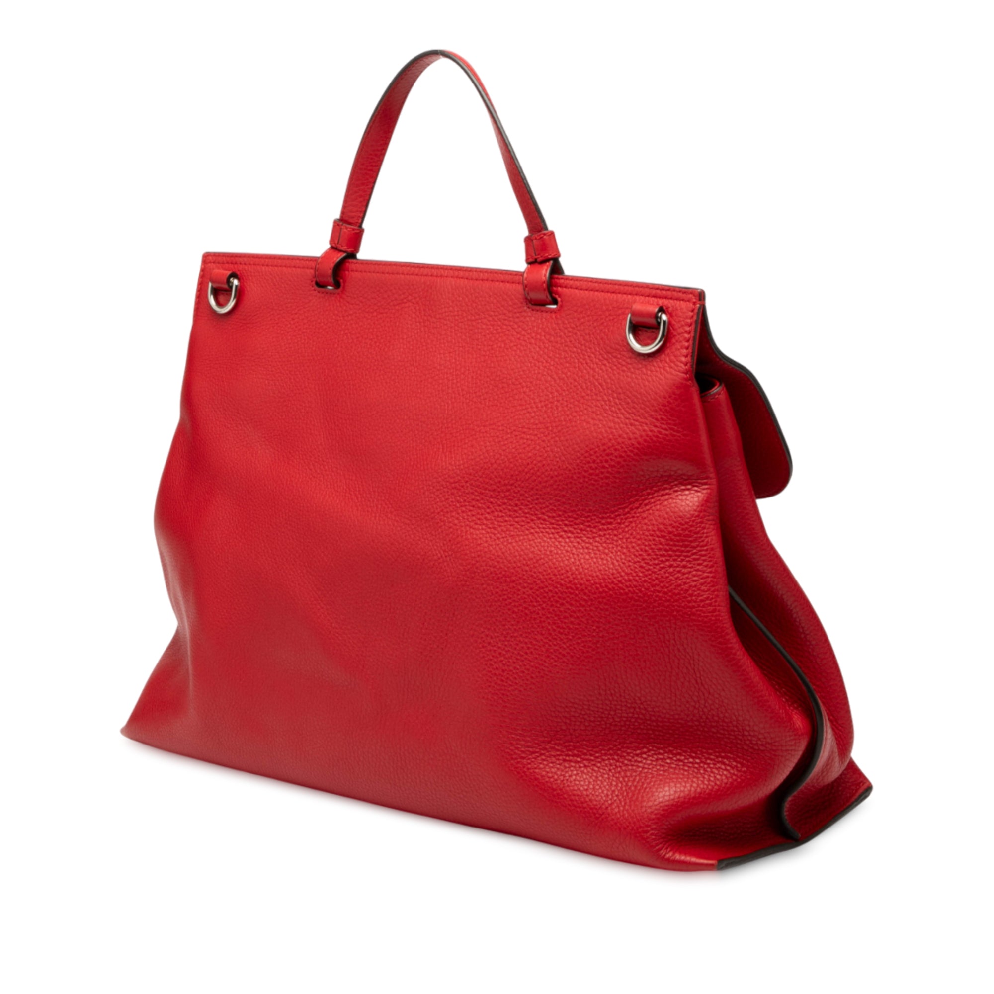 Large Leather Bamboo Daily Satchel