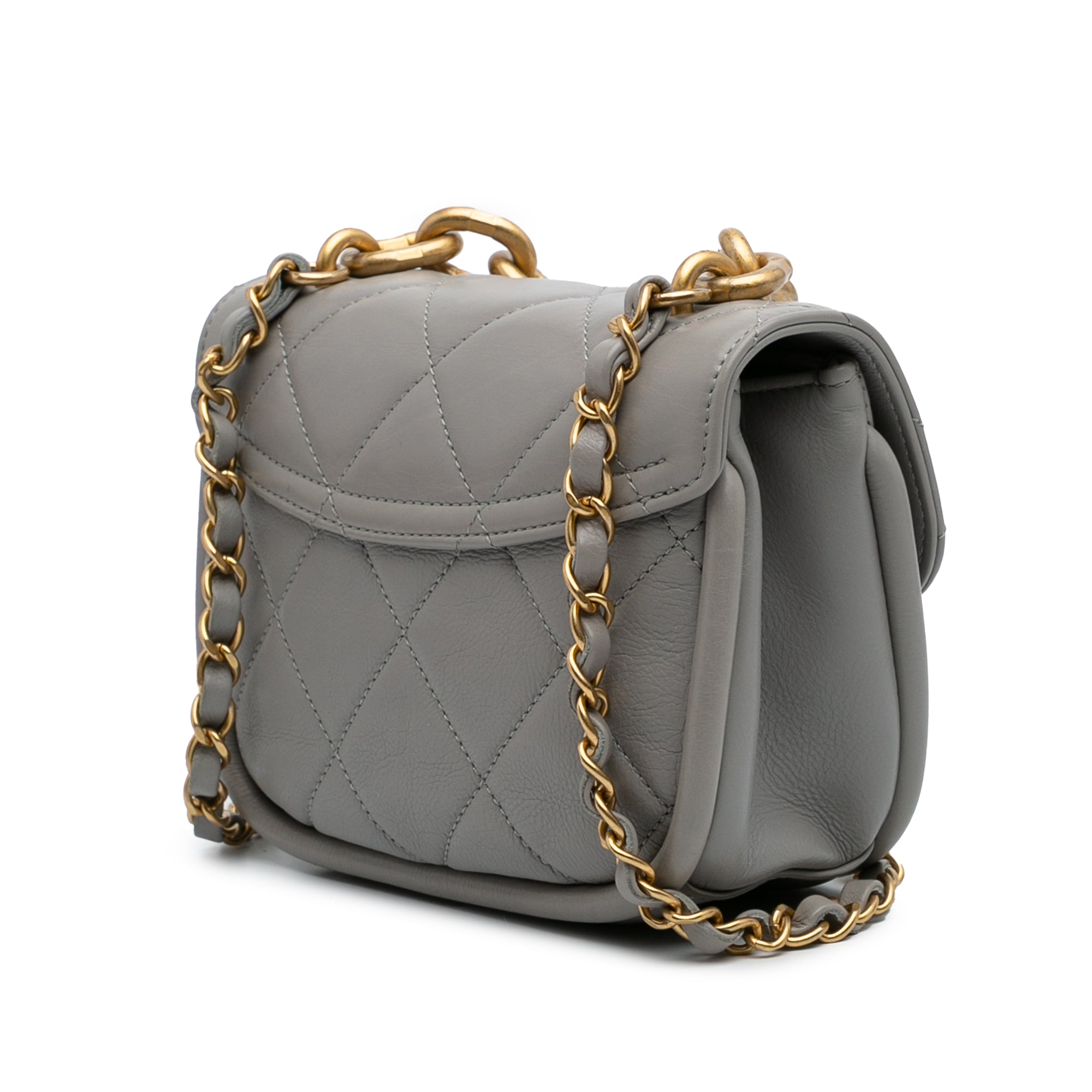 CC Quilted Lambskin Rounded Flap