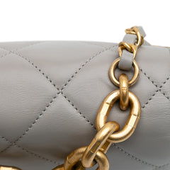 CC Quilted Lambskin Rounded Flap