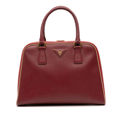 Saffiano Lux Pyramid Frame Top Handle Bag