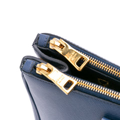 Saffiano Lux Galleria Double Zip Front Pocket Satchel