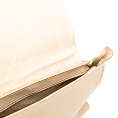 Medium Bicolor Calfskin and Suede Trapeze Satchel