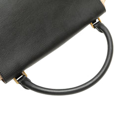 Medium Bicolor Calfskin and Suede Trapeze Satchel