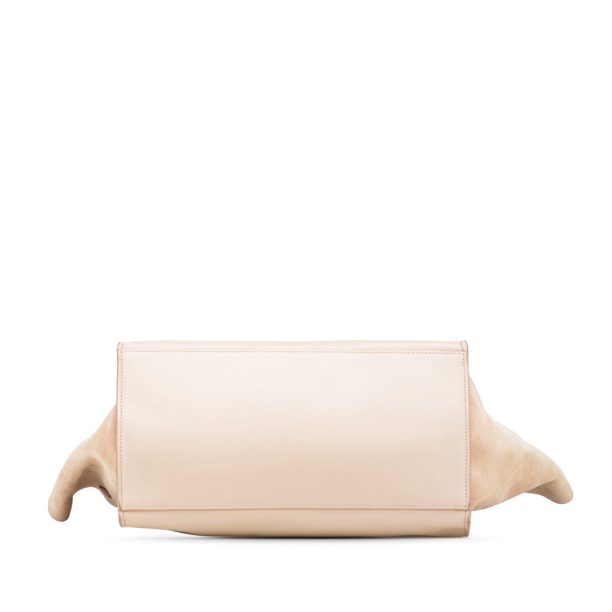 Medium Bicolor Calfskin and Suede Trapeze Satchel