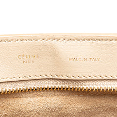 Medium Bicolor Calfskin and Suede Trapeze Satchel
