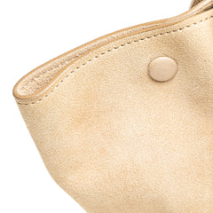 Medium Bicolor Calfskin and Suede Trapeze Satchel