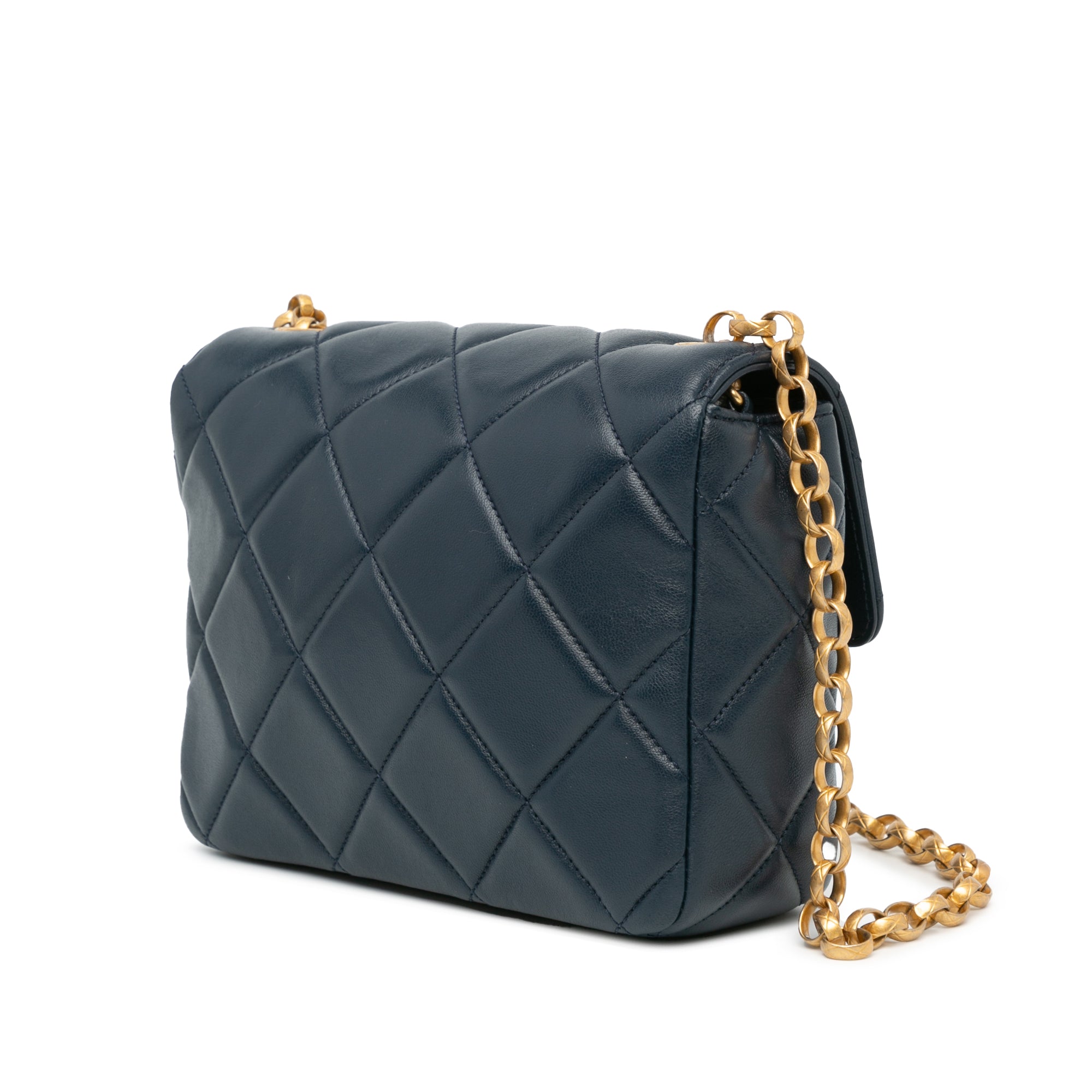 Mini Square CC Quilted Lambskin Flap