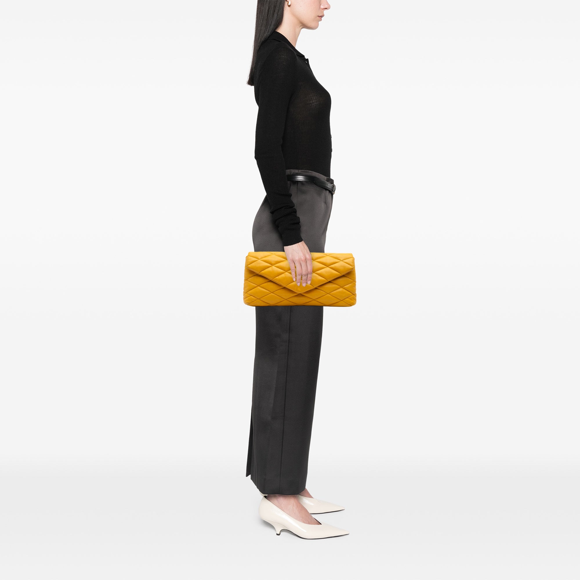 Quilted Lambskin Sade Puffer Envelope Clutch