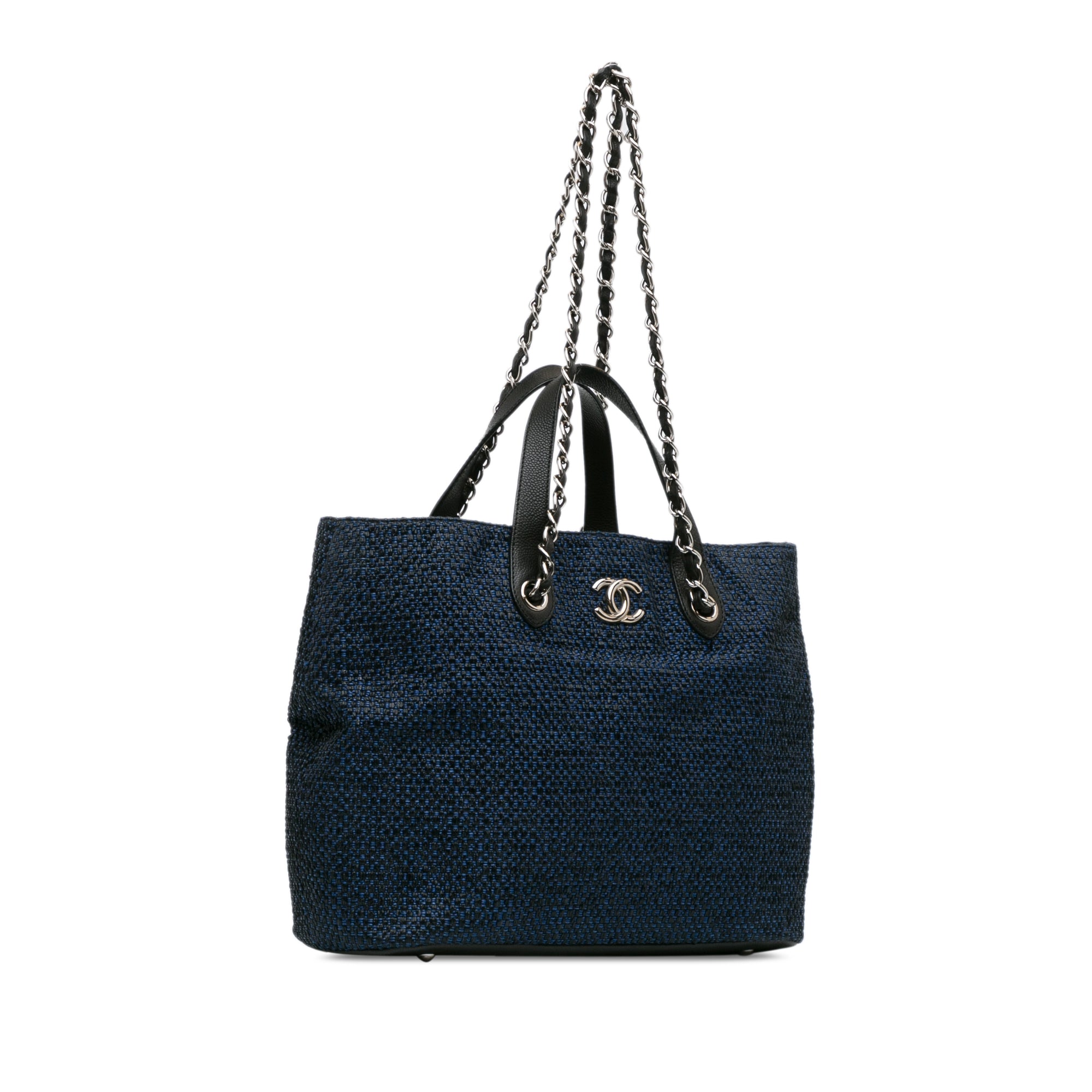 CC Straw and Caviar Drawstring Shopping Tote_1