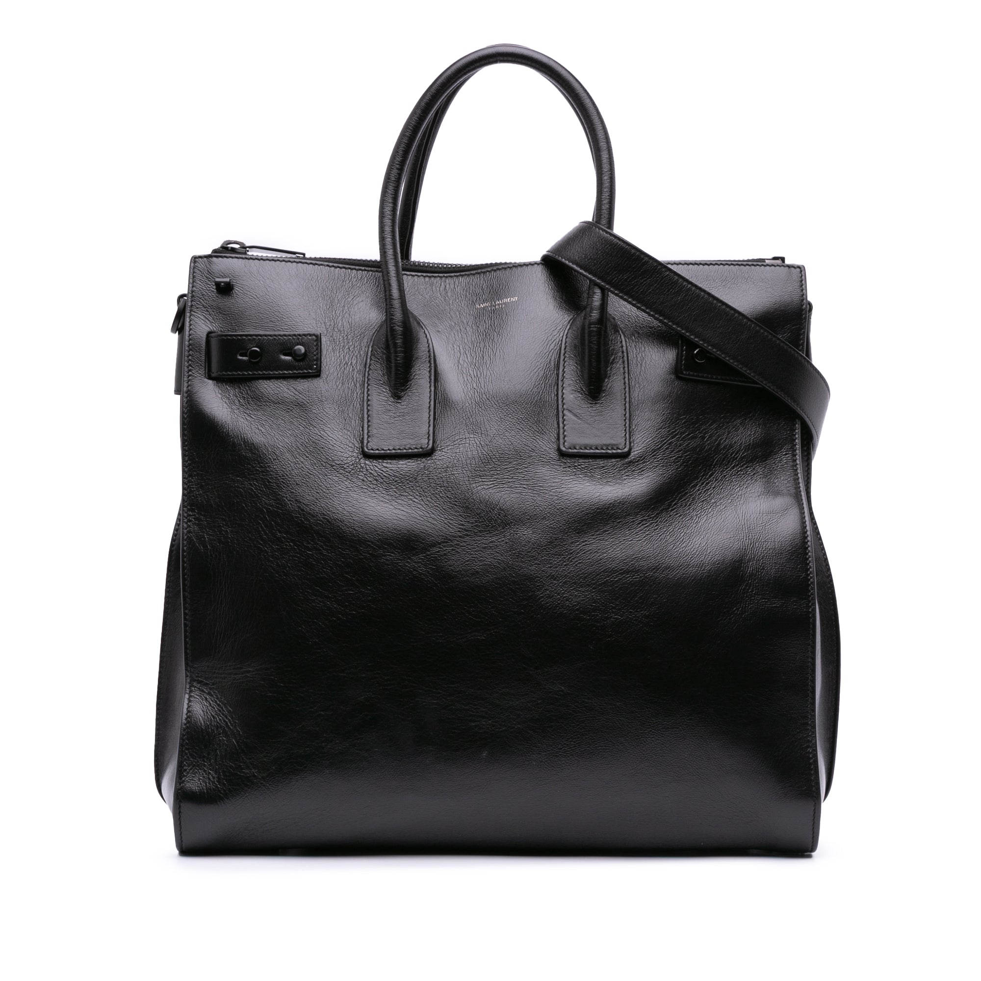 Textured Patent Sac De Jour North South Satchel