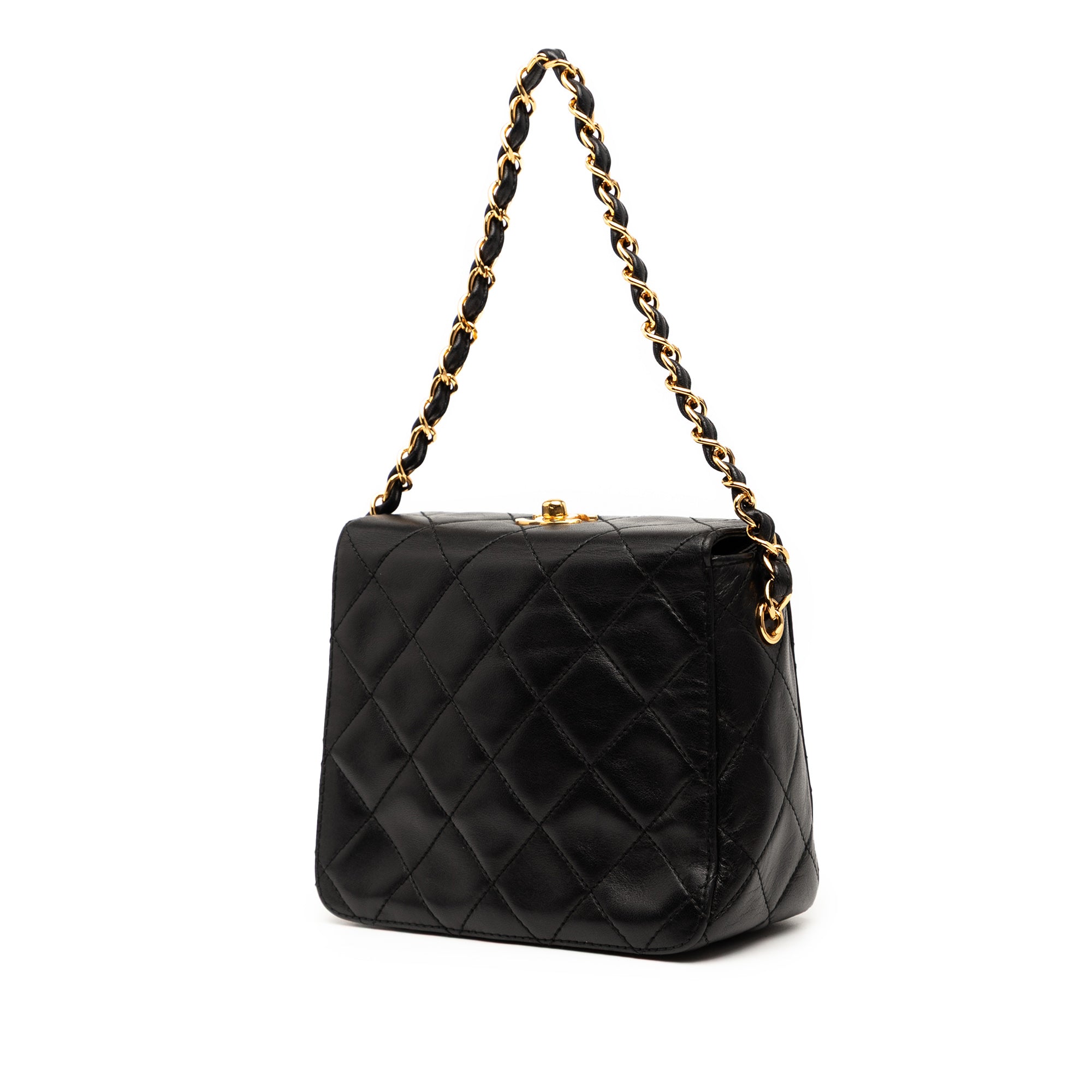 CC Quilted Lambskin Turnlock Handbag