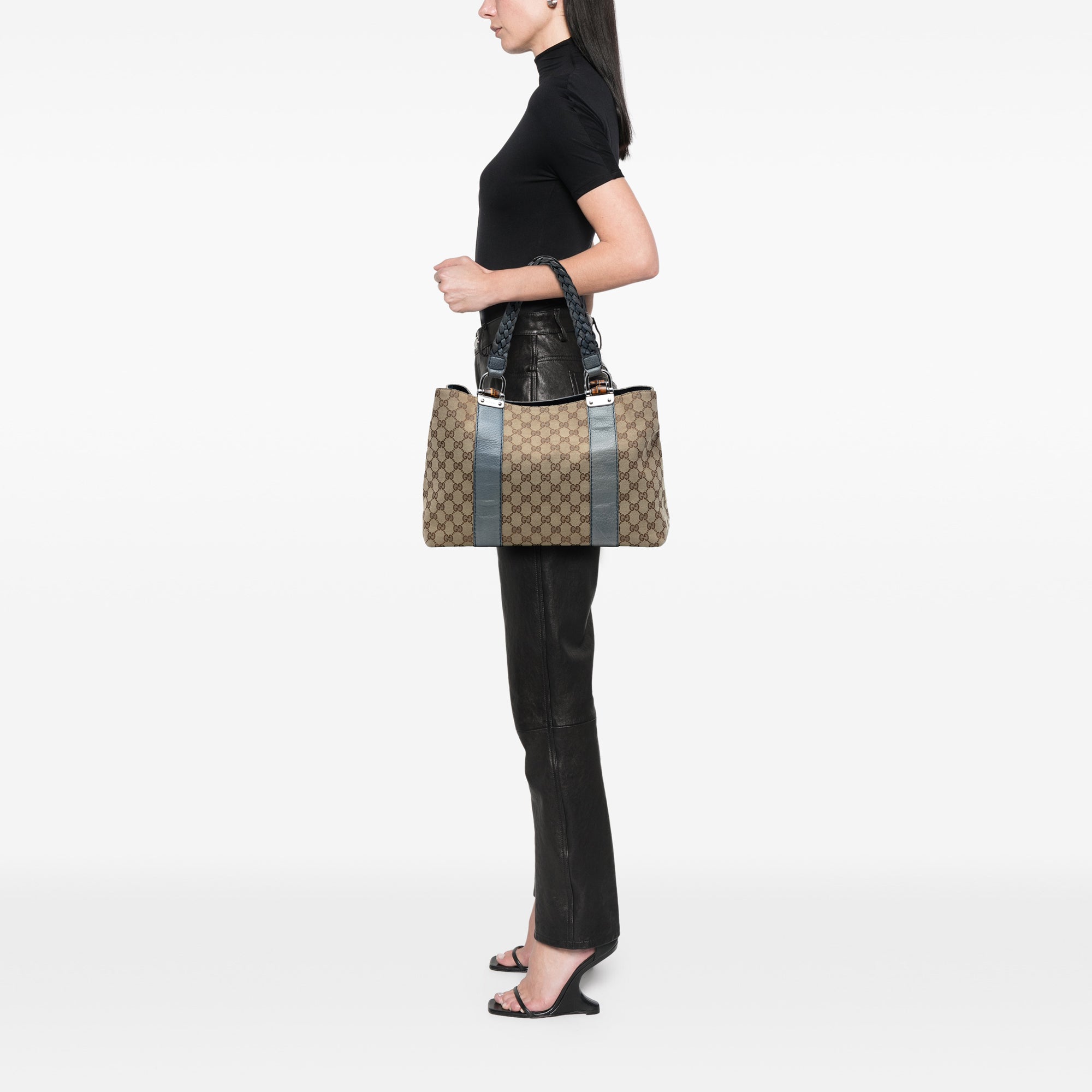 Medium GG Canvas Bamboo Libeccio Tote