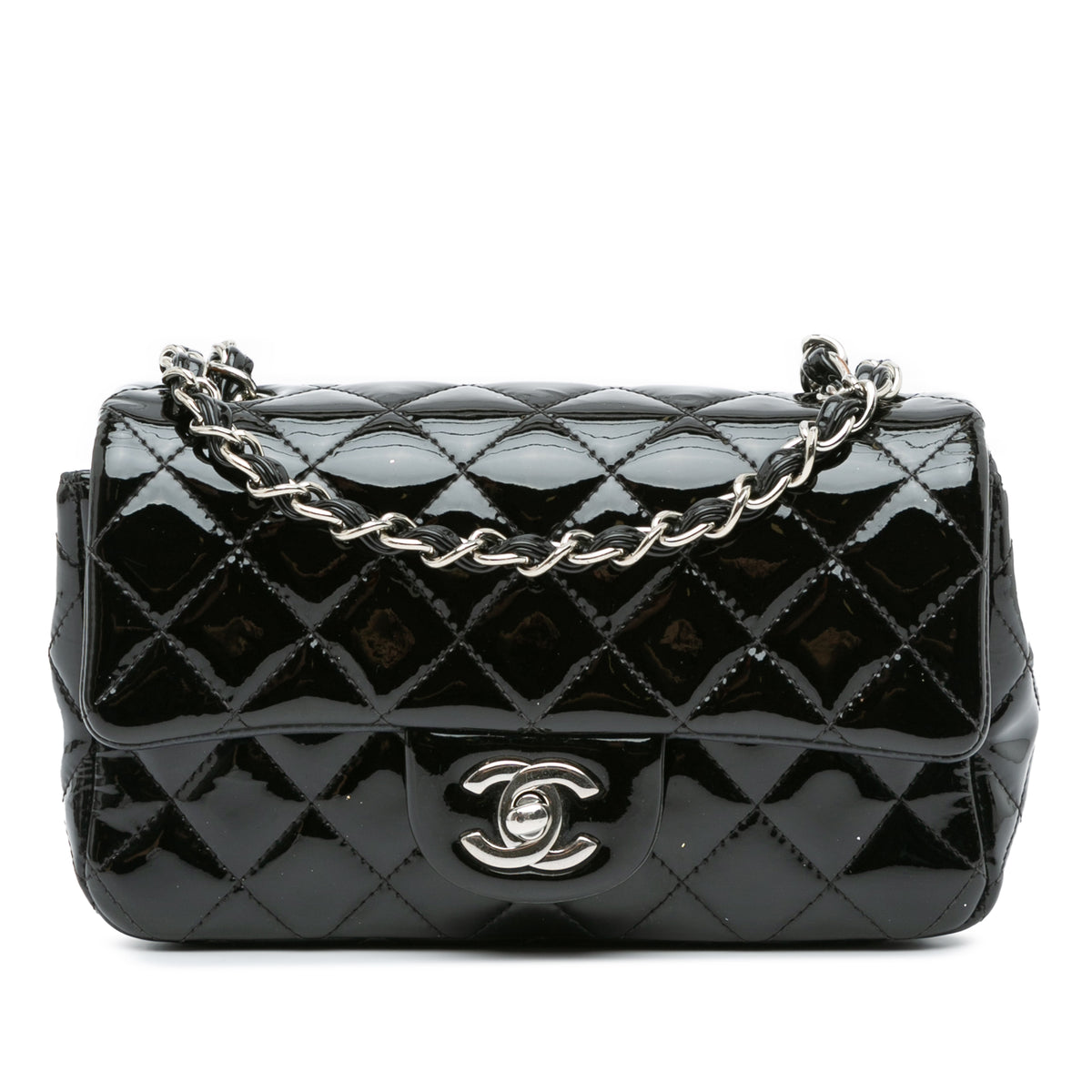 Mini Rectangular Classic Patent Single Flap