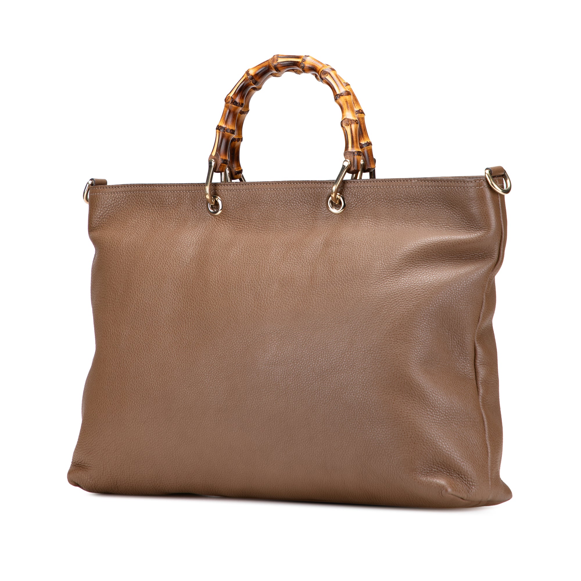 Large Calfskin Bamboo Shopper Satchel