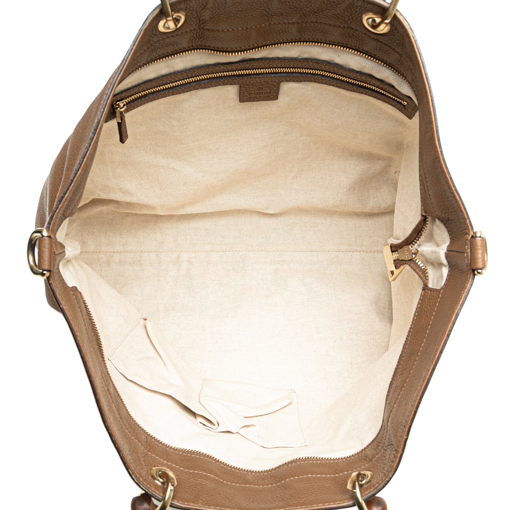 Large Calfskin Bamboo Shopper Satchel